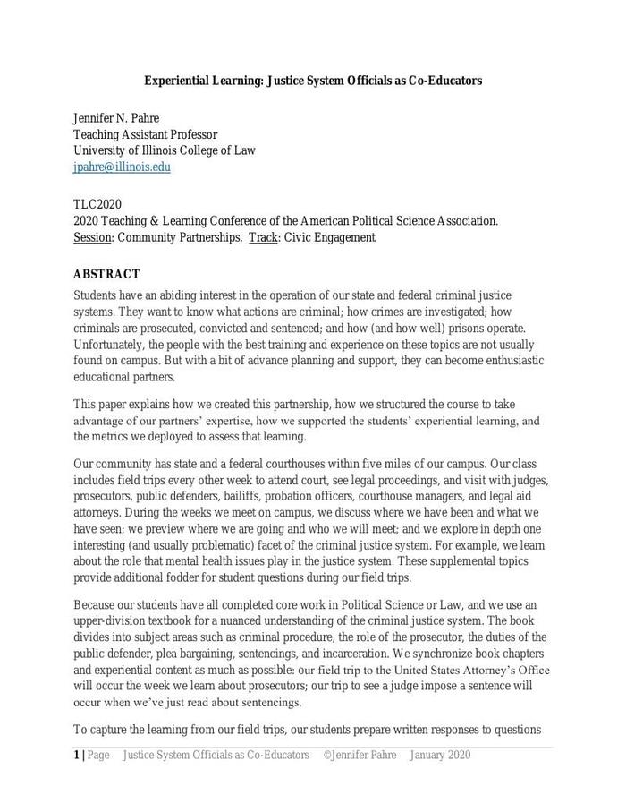 Thumbnail image of FINAL 2020 APSA Teaching an Learning Criminal Justice Professionals as Co Educators (2).pdf