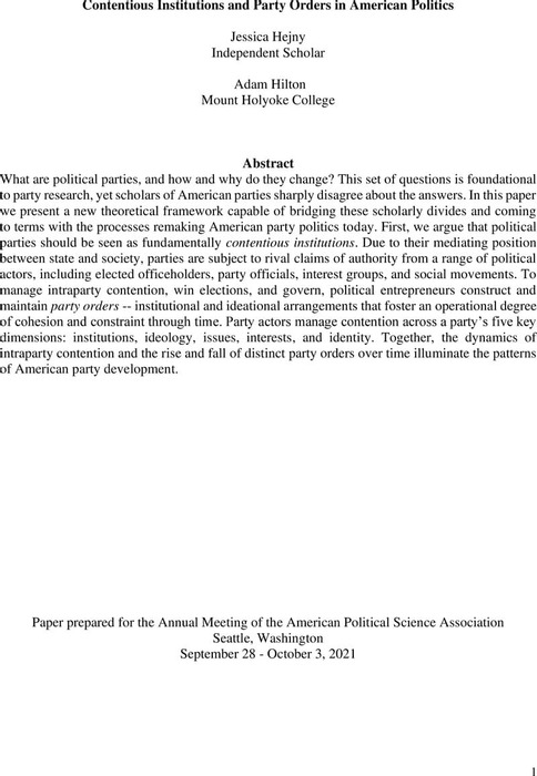 Thumbnail image of Hejny and Hilton_Contentious Institutions and Party Orders_APSA 2021.pdf
