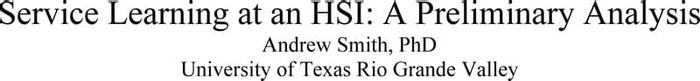 Thumbnail image of Service Learning at a Hispanic Serving Institution APSA 2021.pdf