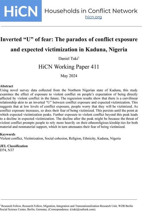 Inverted “U” of fear: The paradox of conflict exposure and expected ...