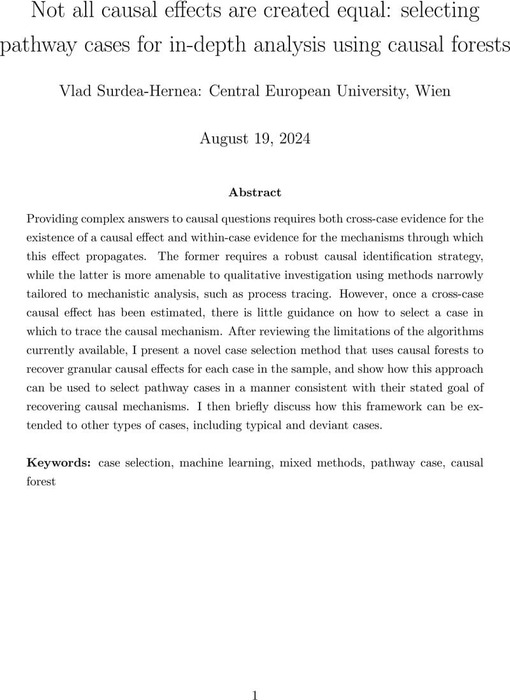 Not all causal effects are created equal: selecting pathway cases for ...