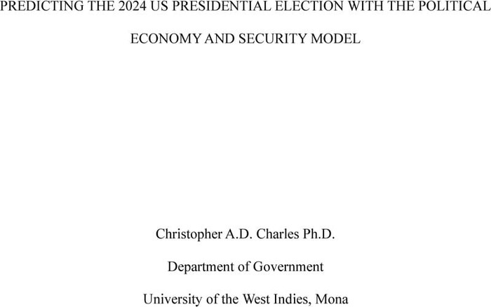 PREDICTING THE 2024 US PRESIDENTIAL ELECTION WITH THE POLITICAL ECONOMY ...