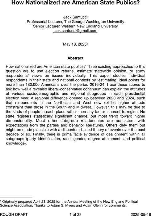 How Nationalized are American State Publics? | American Government and ...
