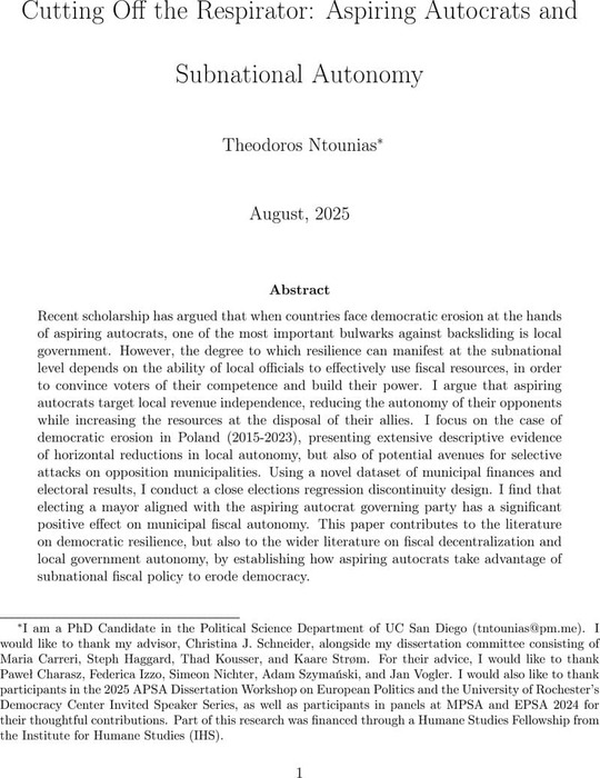 Cutting Off the Respirator: Aspiring Autocrats and Subnational Autonomy ...