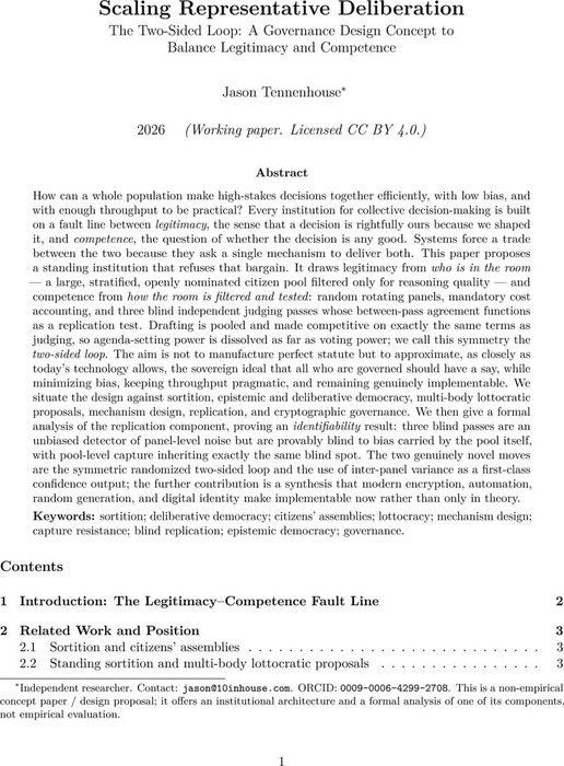 Scaling Representative Deliberation: The Two-Sided Loop — A Governance ...